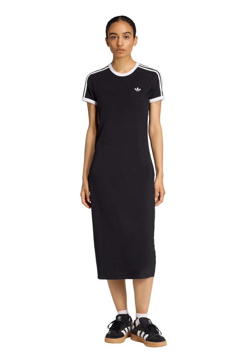 3-Stripes Stretch Cotton Midi Dress