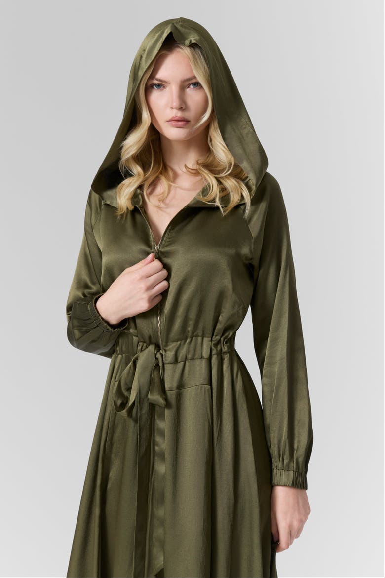 Silk Hooded Maxi Dress