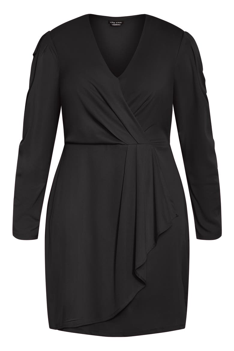Freya Iris Long Sleeve Faux Wrap Dress