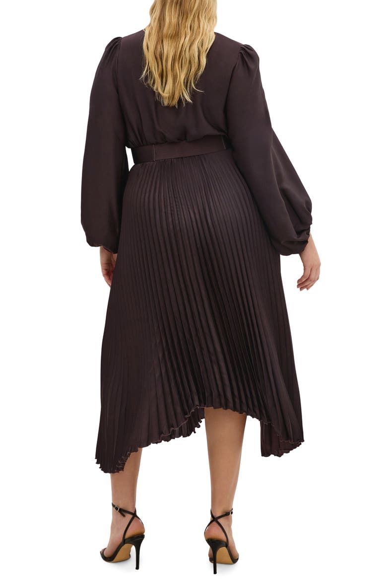 Amara Accordion Pleat Sateen Dress