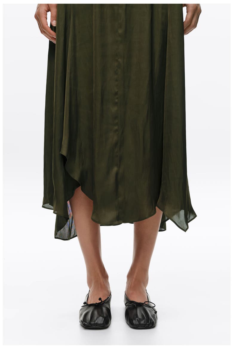 Asymmetric Lace Overlay Midi Dress