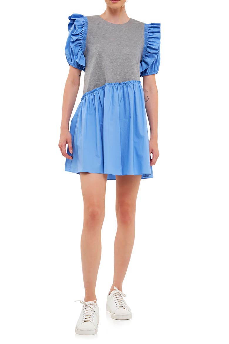 Mixed Media Ruffle Minidress