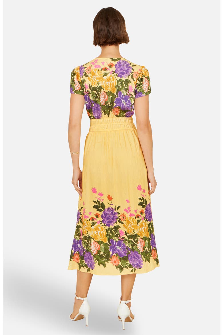 Floral Mirror Print Midi Dress