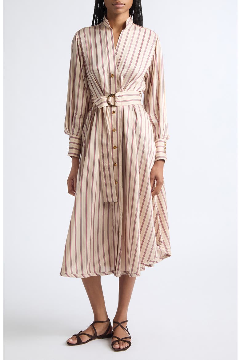Valiant Stripe Long Sleeve Midi Shirtdress