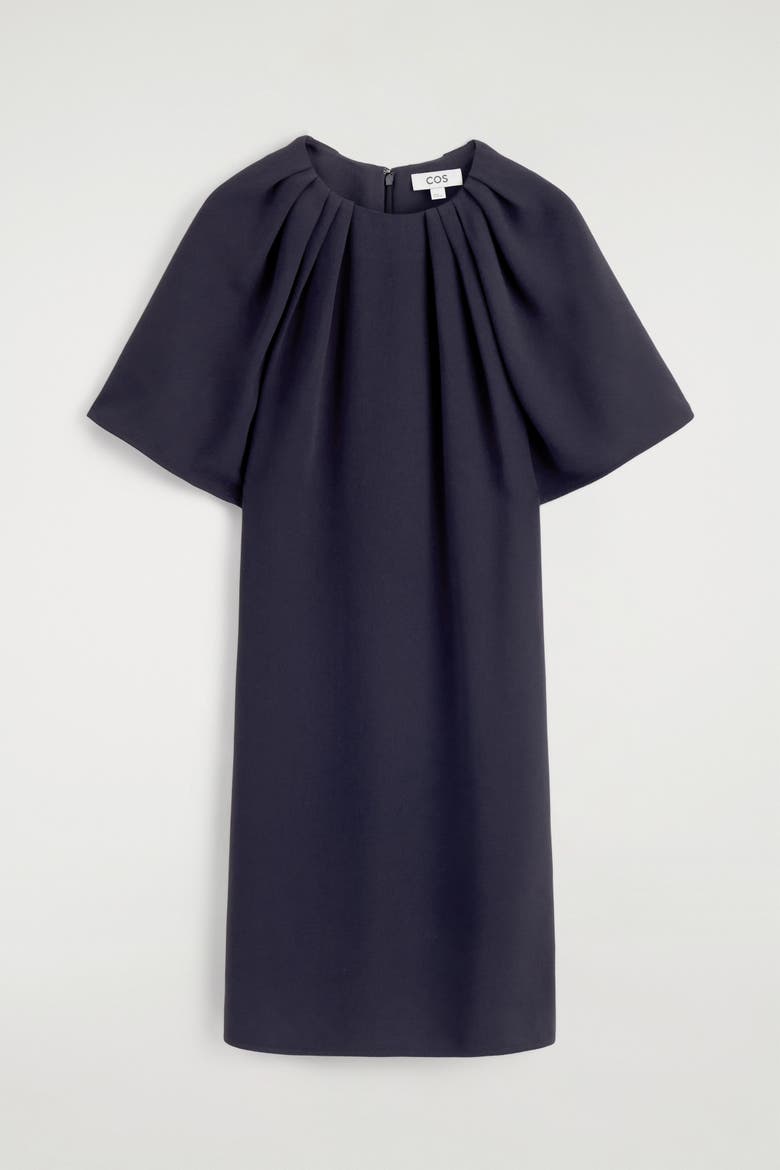 Gathered Short-sleeved Mini Dress