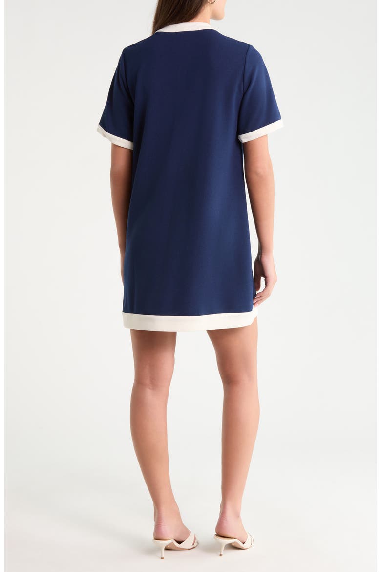 Durmela Contrast Trim Shift Minidress