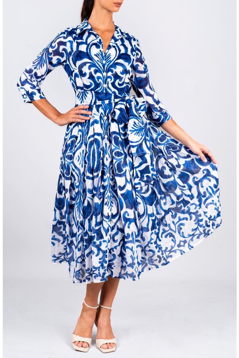 Maiolica Tile Midi Shirtdress