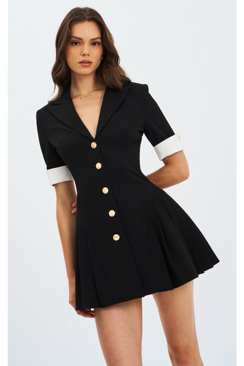 Ilitha Woven Crepe Pleated A-Line Mini Dress
