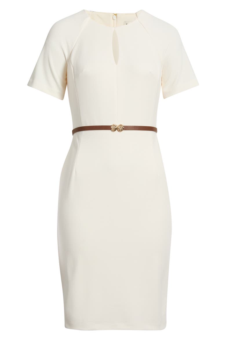 Keyhole Belted Sheath Dress