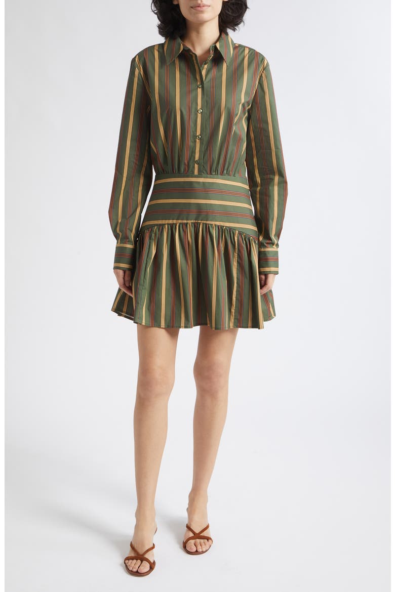 Rocco Stripe Long Sleeve Mini Shirtdress