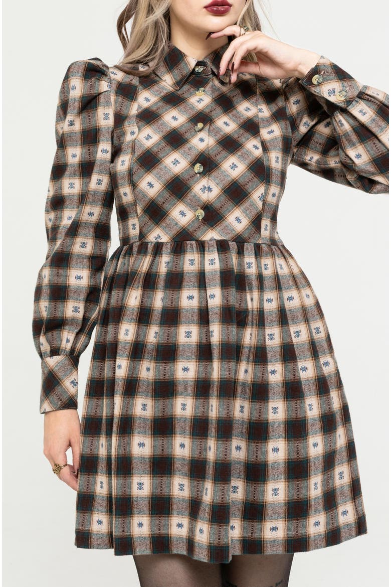 Emily Cotton Check Mini Shirt Dress