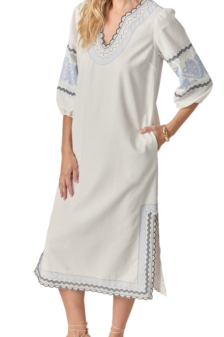Embroidered Midi Dress