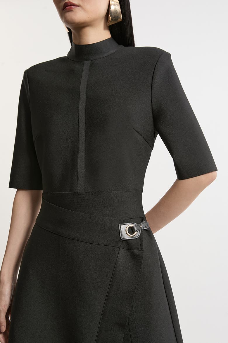 Asymmetric Knit Midi Dress