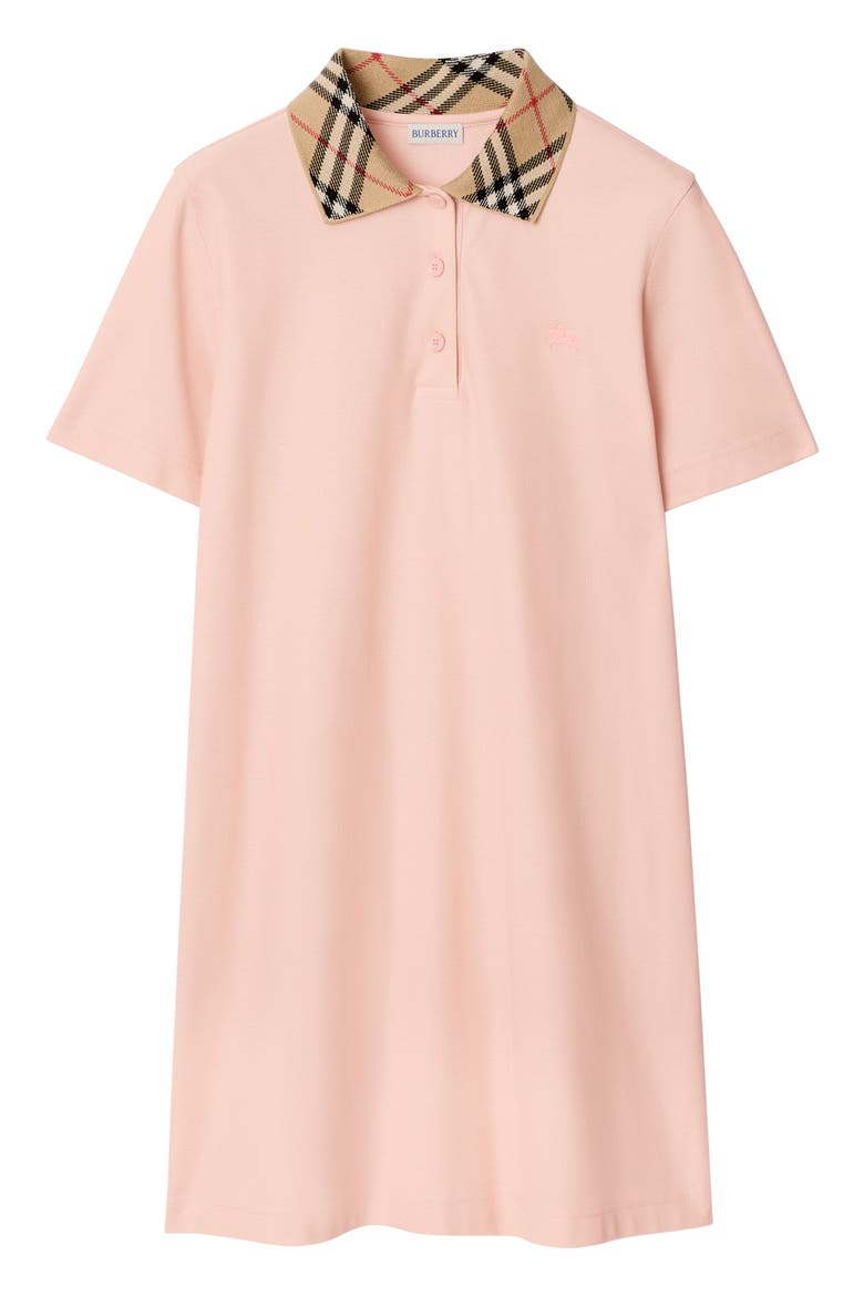 Iris Check Collar Cotton Piqué Polo Shirtdress