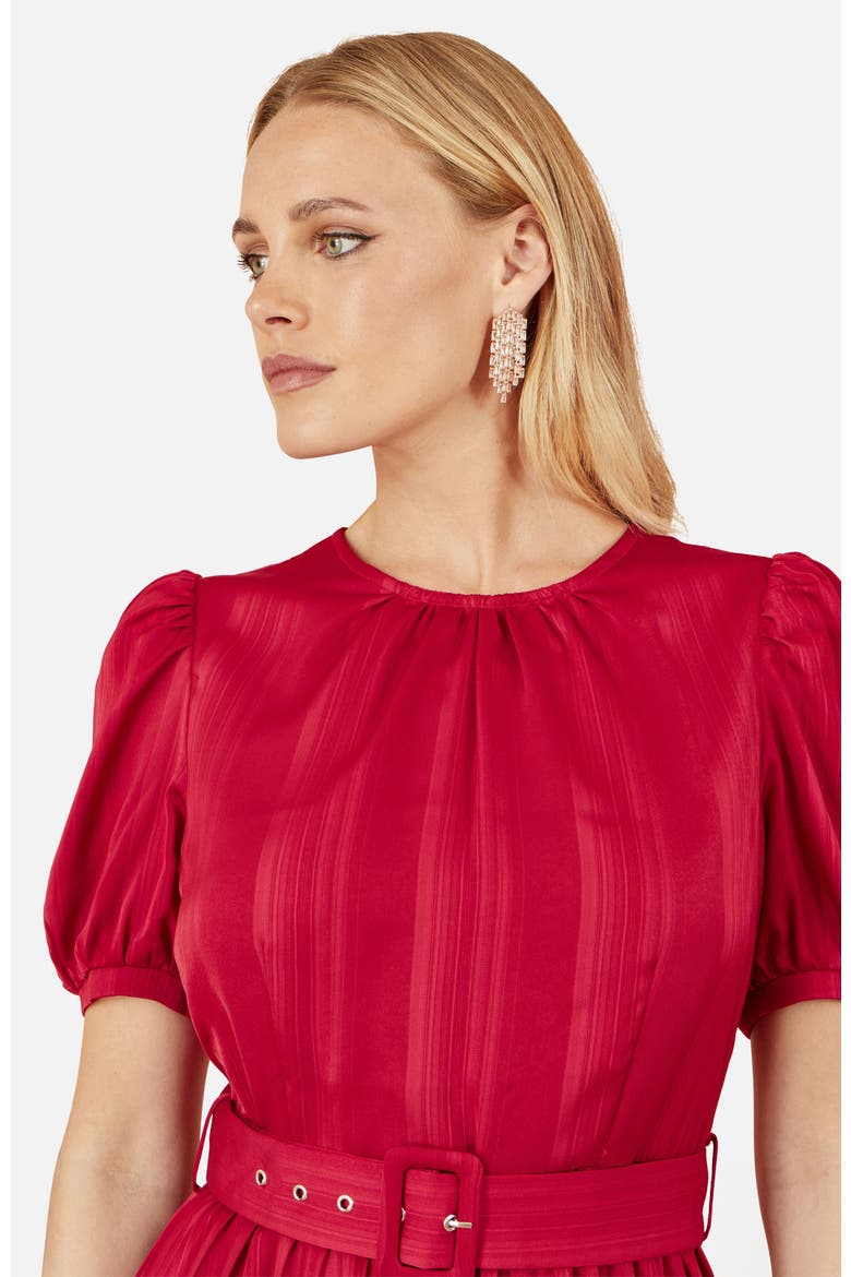 Satin Striped Midi Dress