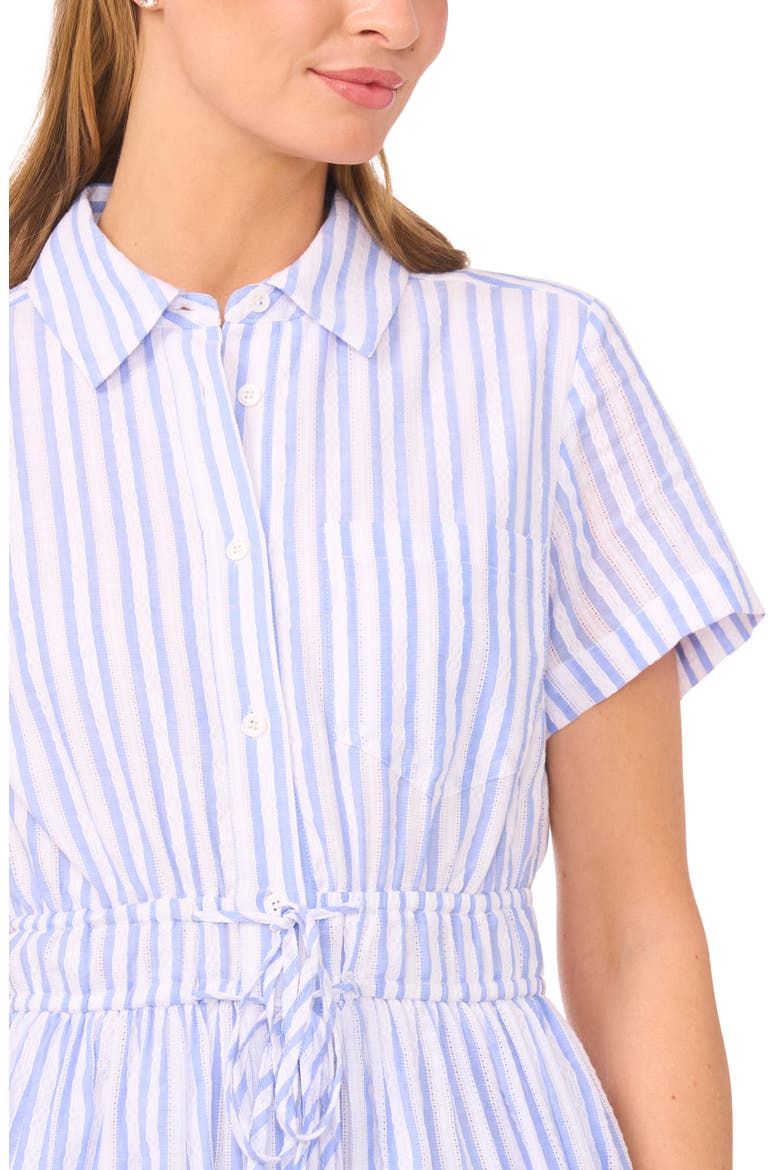 Prentiss Tie Waist Cotton Mini Shirtdress
