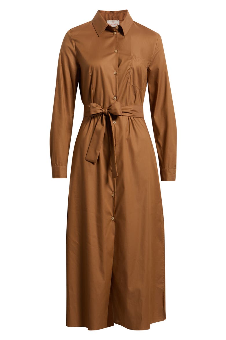 Long Sleeve Belted Midi Shirtdress