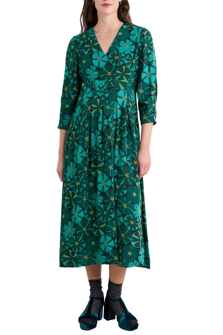 Etta Floral Pleated Midi Dress
