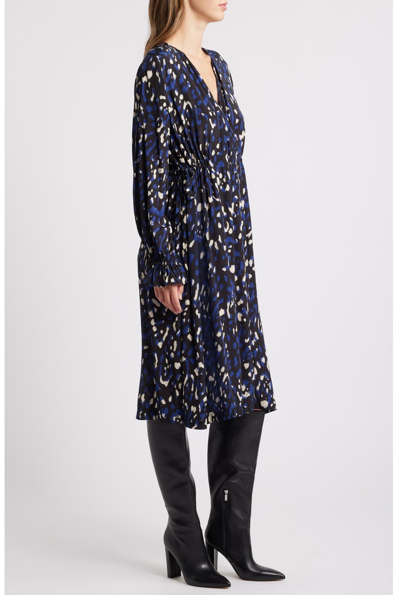 Norin Faux Wrap Long Sleeve Dress