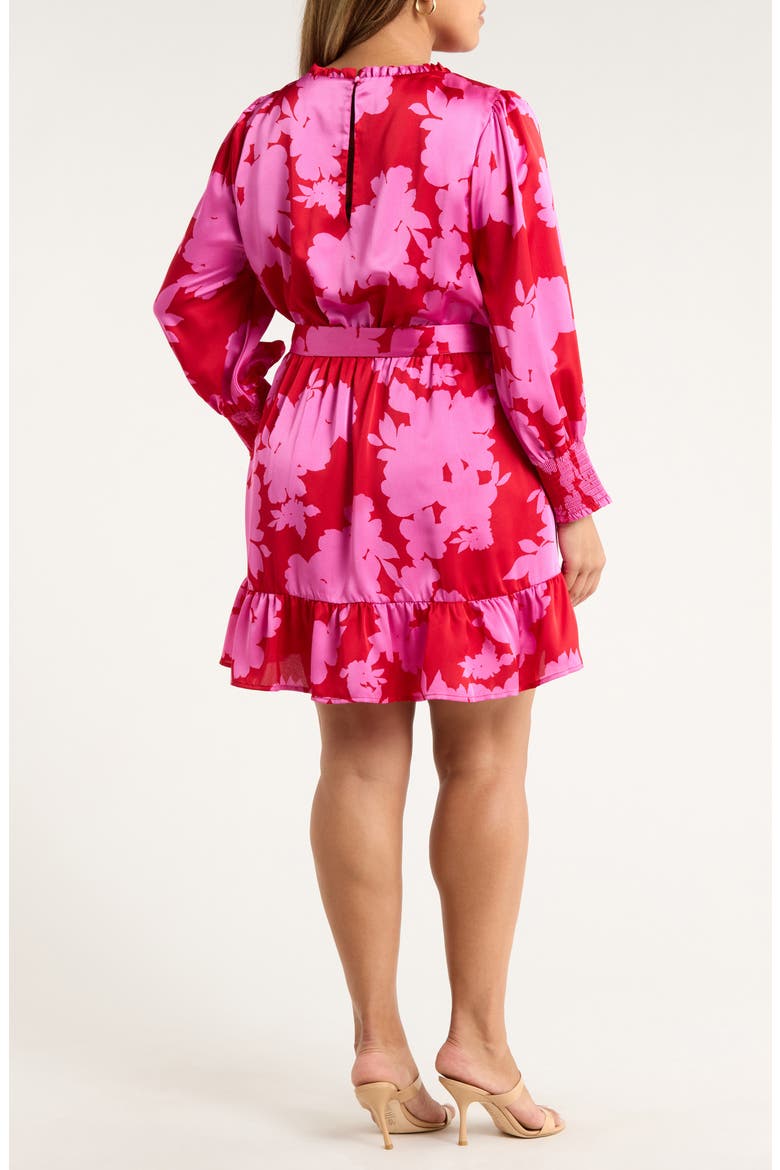 Burning Love Floral Print Long Sleeve Minidress