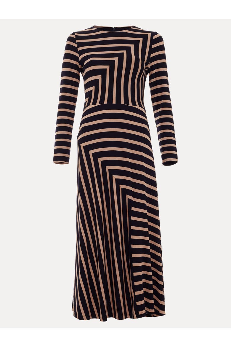 Mia Stripe Long Sleeve Midi Dress