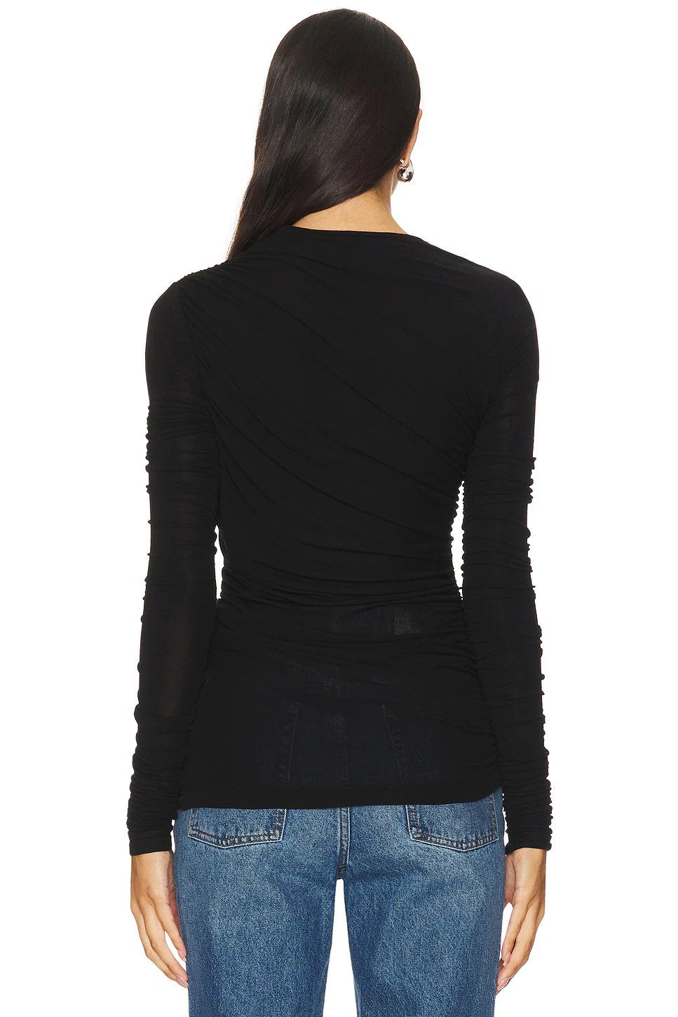 AGOLDE Tania Twist Tee in Black - Image 3