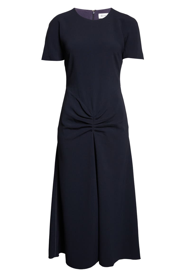 Gathered Detail Jersey Midi Dress