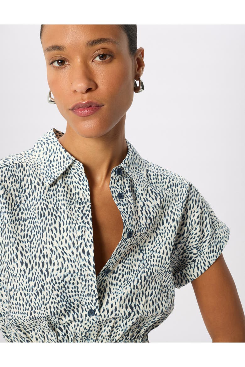Flecked Animal Collared Dress