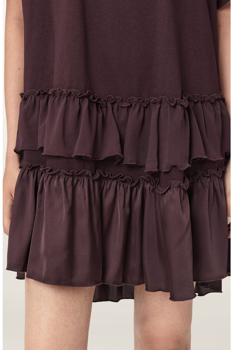 Feyre Ruffle Tiered Cotton T-Shirt Minidress