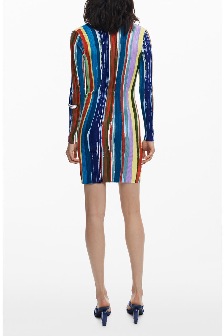 Paint Stripe Long Sleeve Minidress