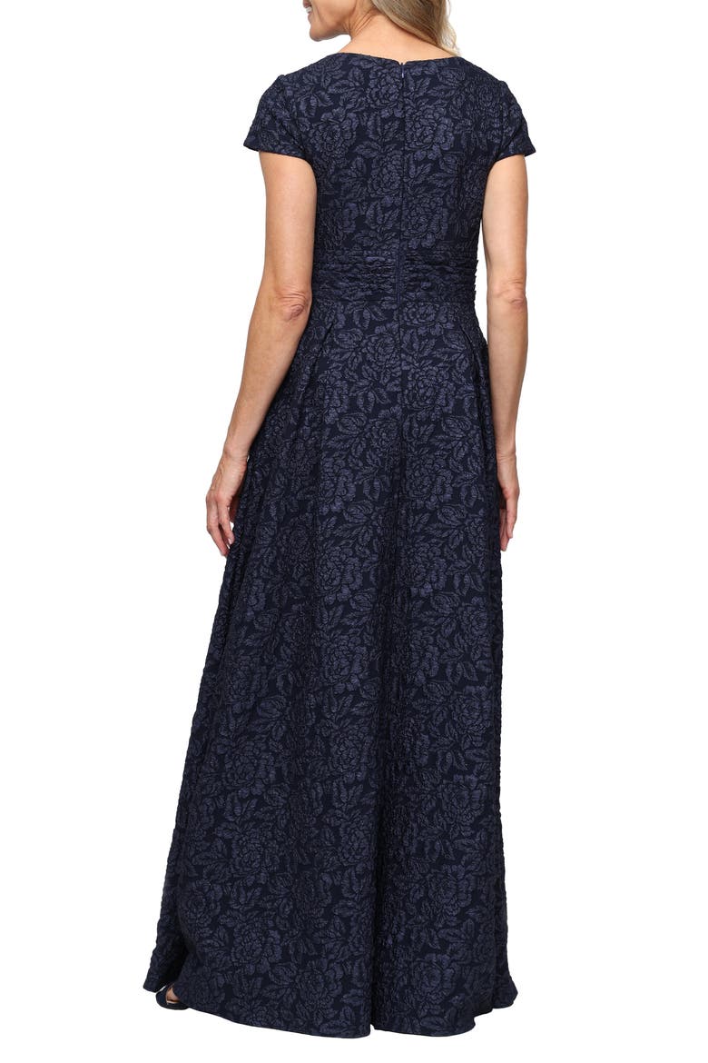 Embossed Short Sleeve Maxi Dress