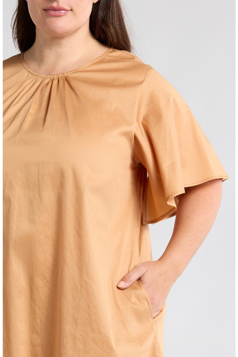Agata Flutter Sleeve Cotton Dress