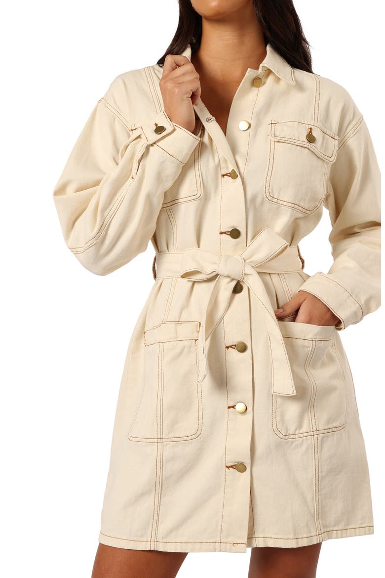 Otto Long Sleeve Denim Mini Shirtdress