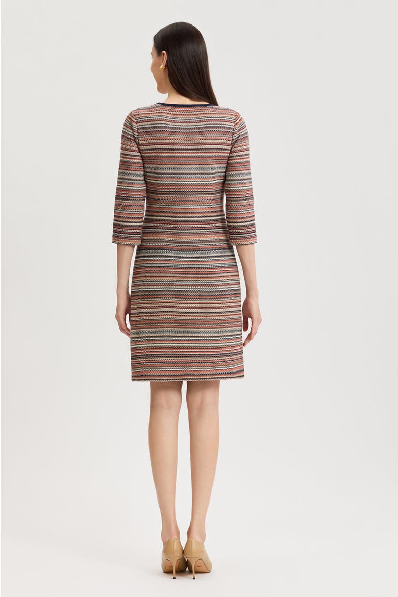 Horizontal Multi Stitch Knit Sheath Dress