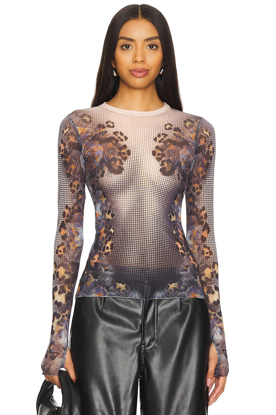 AFRM Kaylee Top in Nude Leopard - Image 3