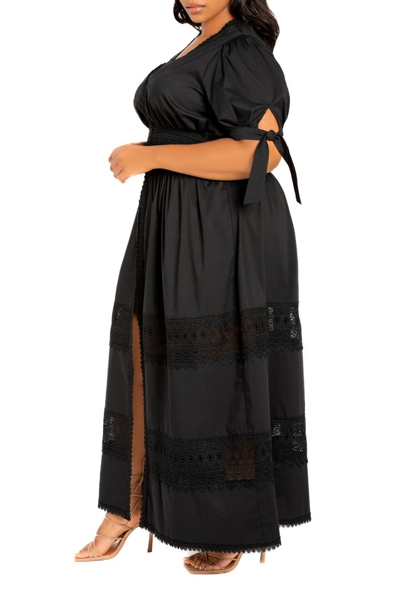 Puff Sleeve Lace Maxi Dress