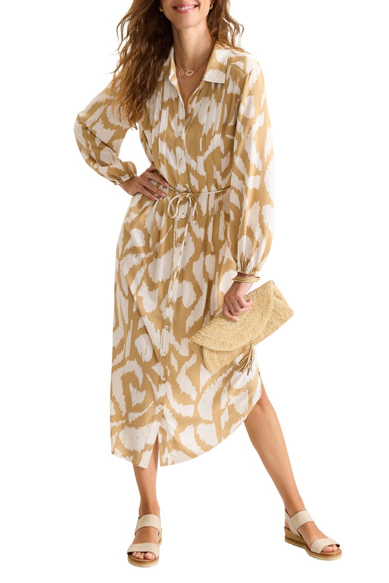 Inlet Ikat Long Sleeve Midi Shirtdress