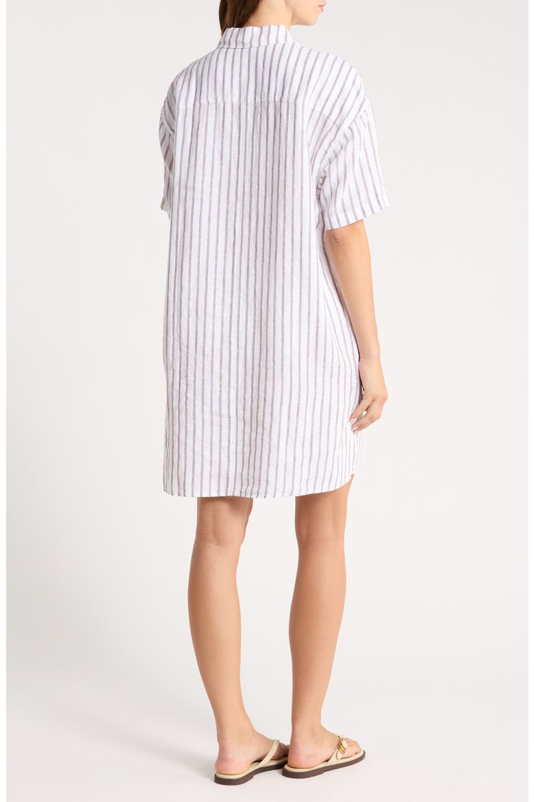 Getaway Stripe Linen Minidress Cover-Up