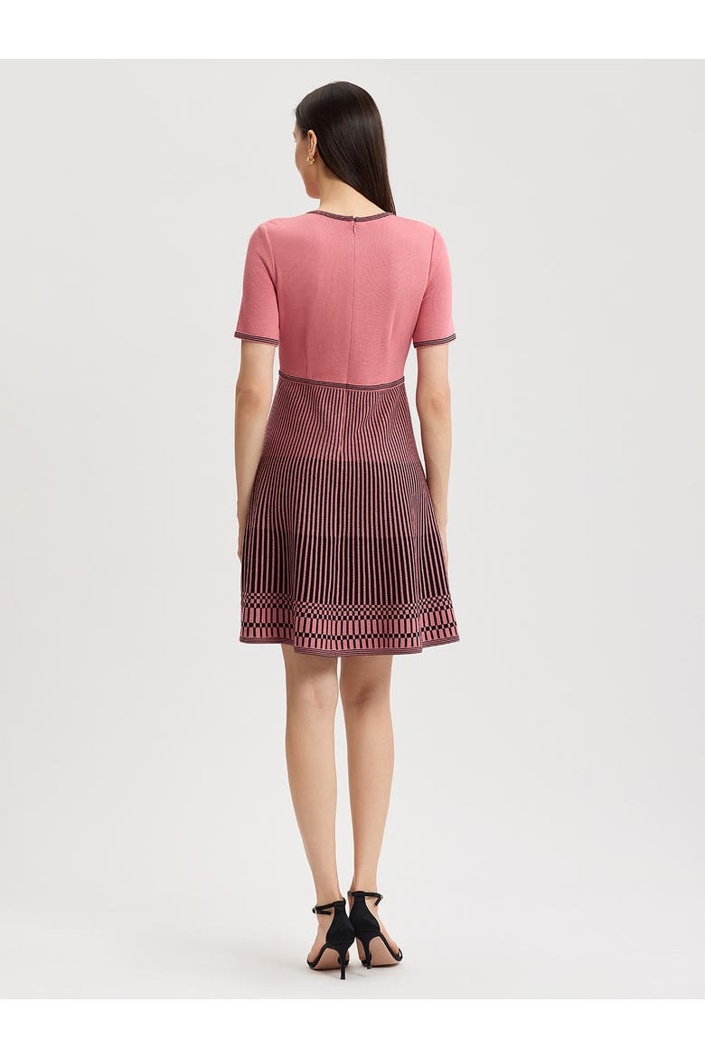 Fit & Flare Striped Hem Soft Knit Dress