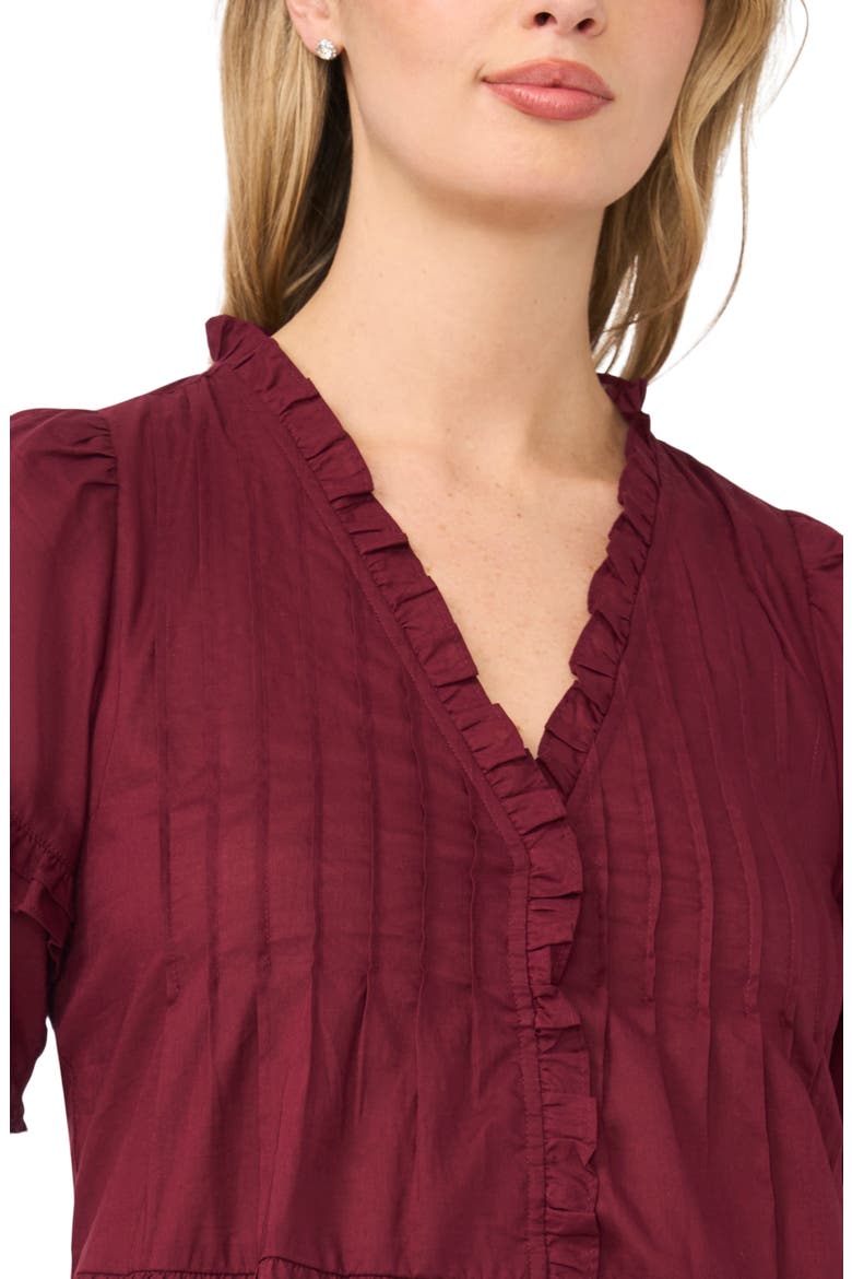 Pintuck Tiered Cotton Dress
