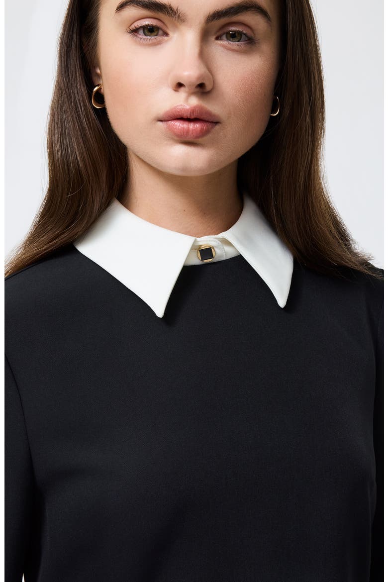Echo Collared Long Sleeve Shift Dress