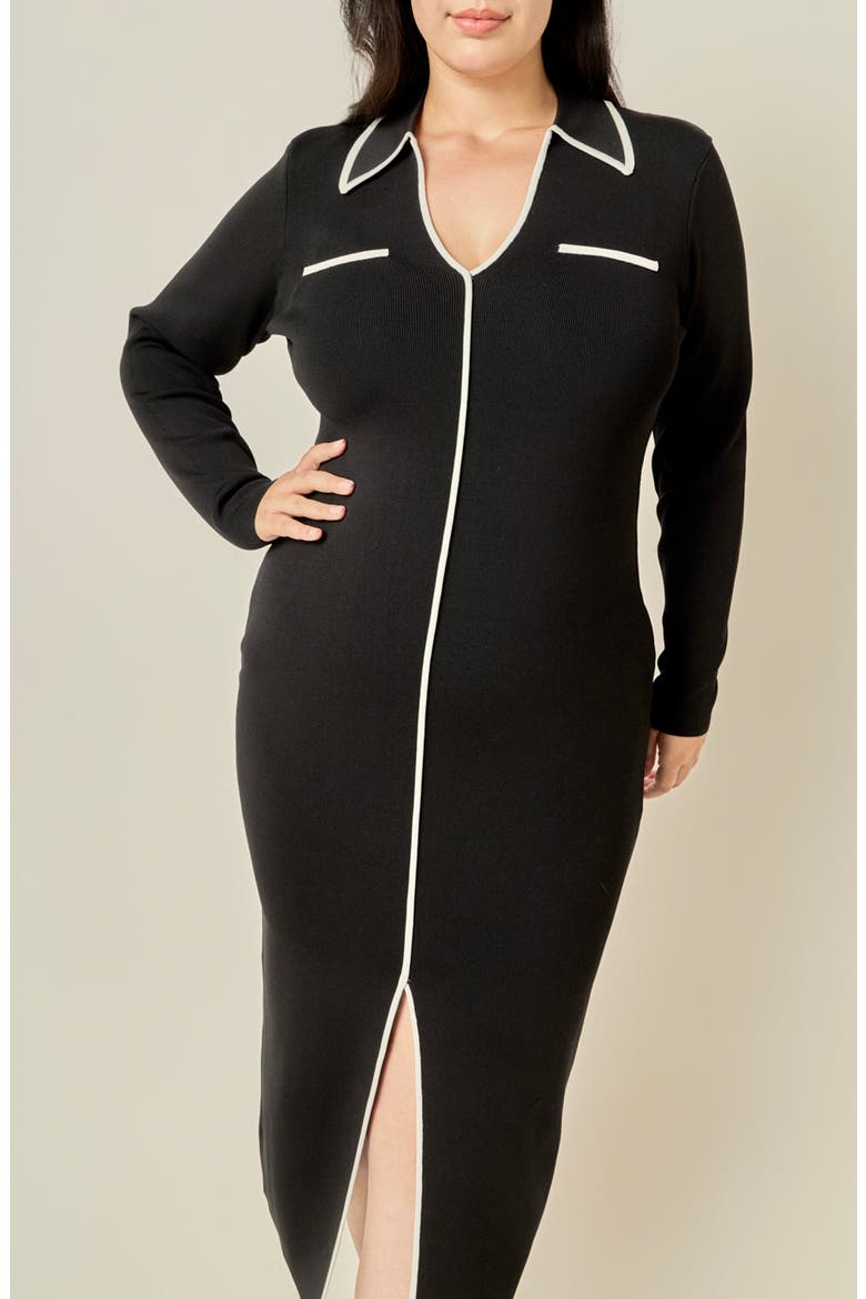 Piped Midi Dress
