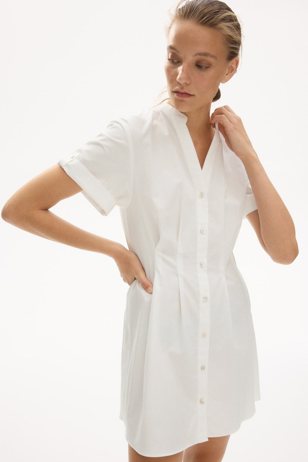 Shirt Dress with Tapered Waist