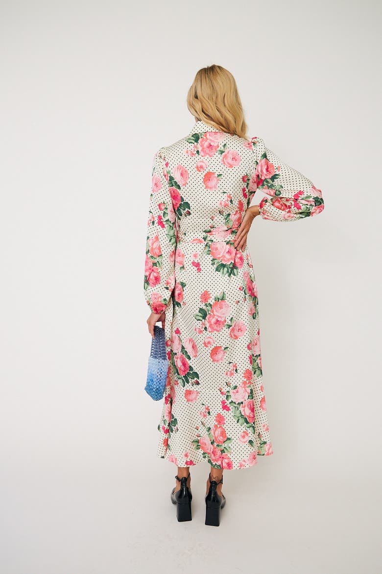 Laracras Floral Polka Dot Wrap Dress