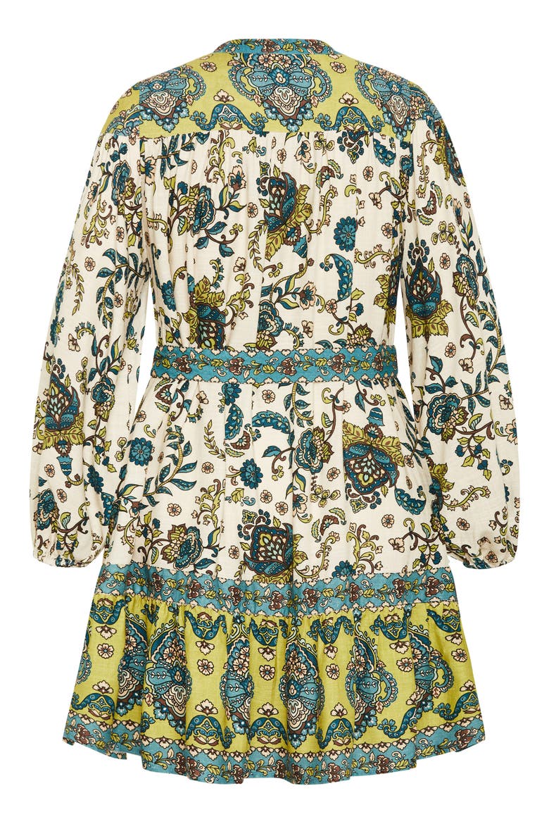 Sable Print Long Sleeve Minidress