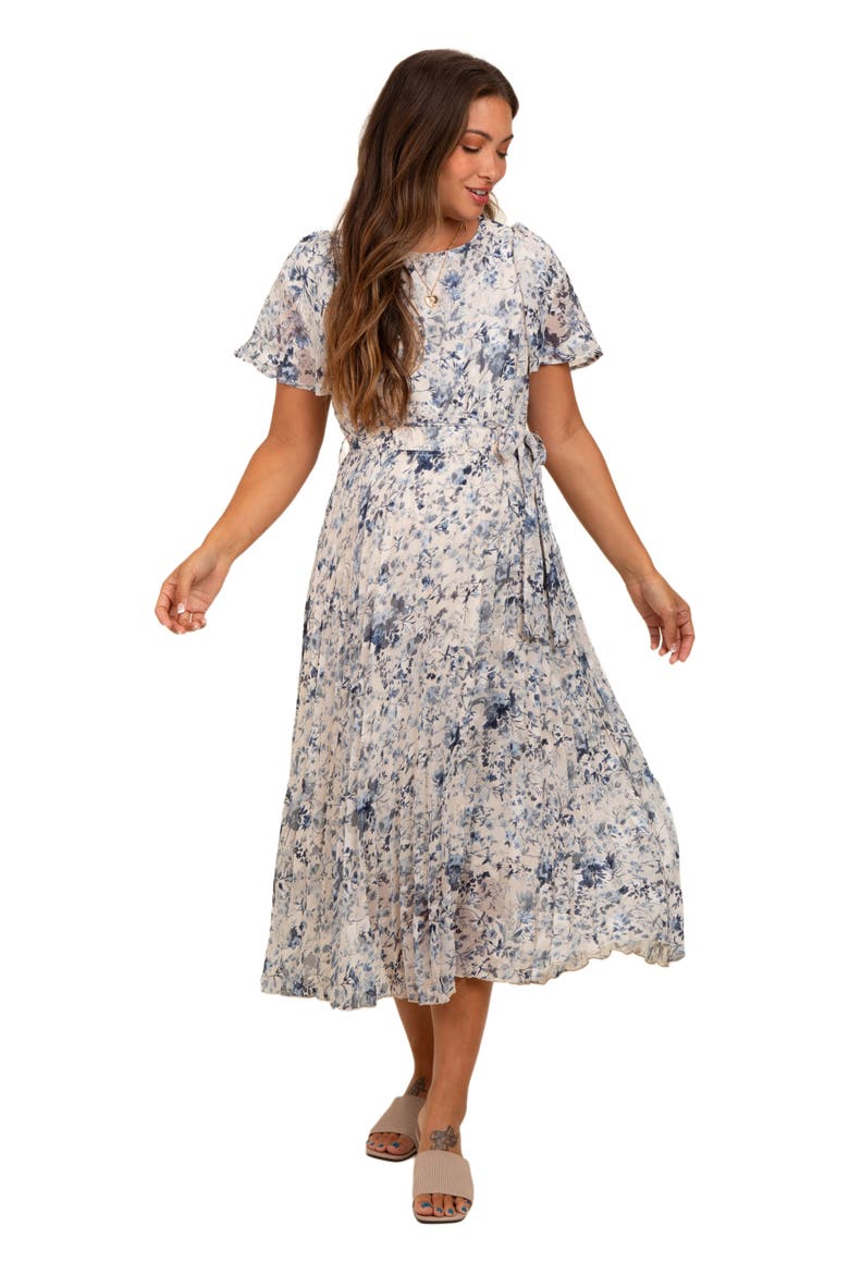 Floral Pleated Midi Dress