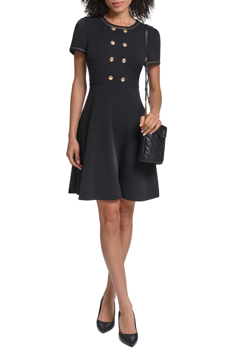 Metallic Detail Scuba Crepe Sheath Dress