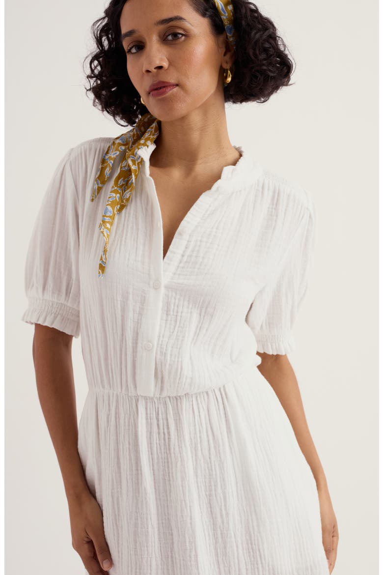 Shore Path Organic Cotton Gauze Midi Dress