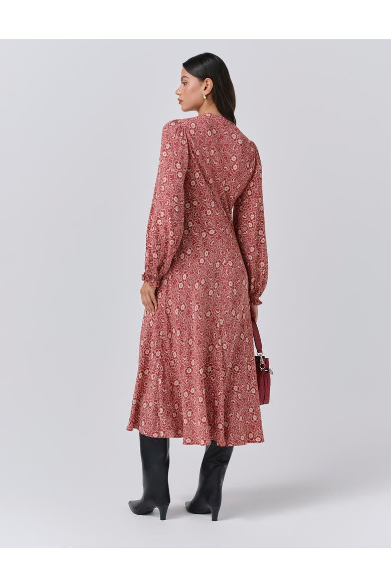 Stella Floral Crepe Tie Front Midi Dress