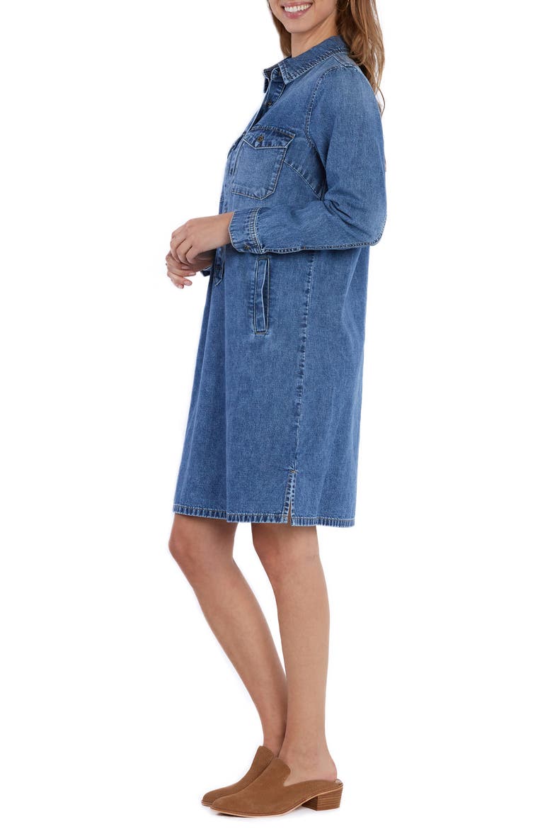 Long Sleeve Denim Shift Dress